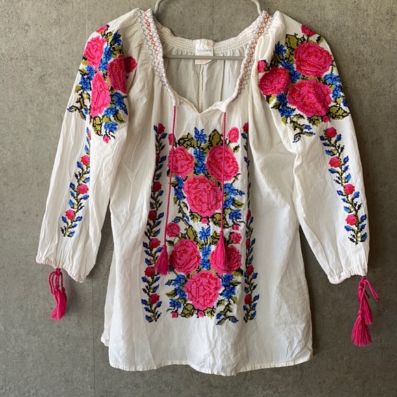 Boho Embroidered Top - Picture 1 of 8